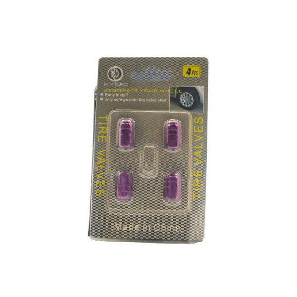 Tire Valve Nuts 4-Piece Pack (Purple, Black, Silver) - Image 2
